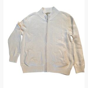 Appleseeds Cream Zip-Up Sweater | Size XL